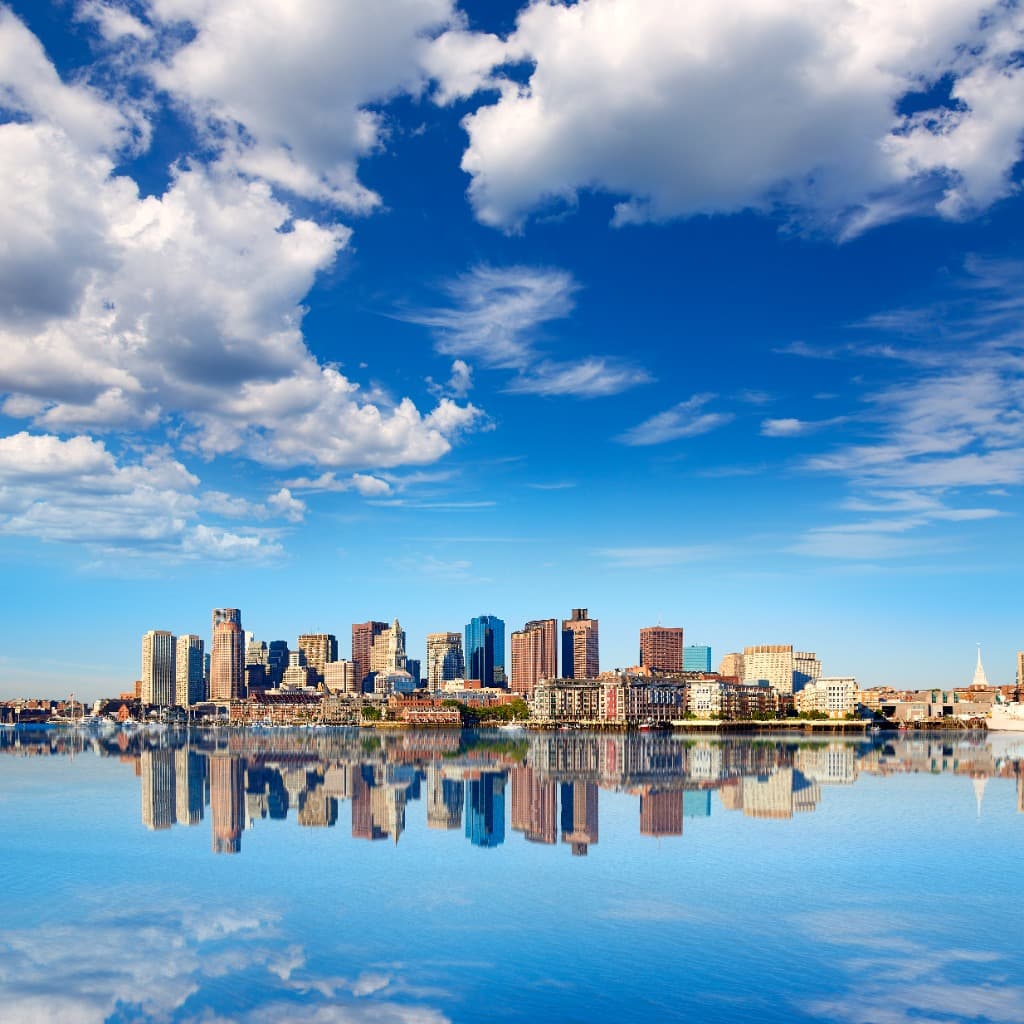 Boston skyline and Charles River view from MIT Samberg Center